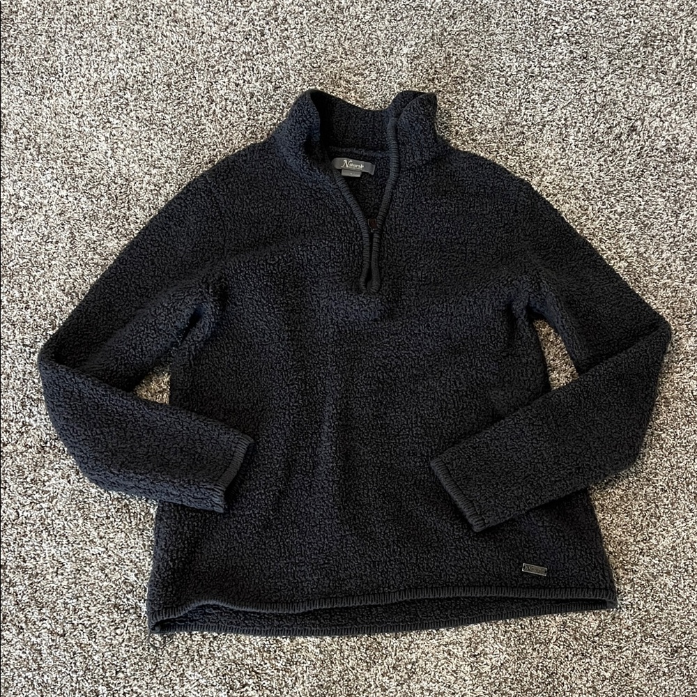 Natural Reflections Dark Gray Sherpa Quarter-Zip Pullover